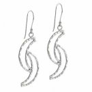 Sterling Silver Double Crescent Moon Dangle Earrings E9212