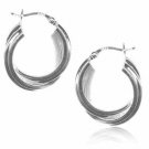 Sterling Silver Double Intertwined Hoop Earrings H3006D920