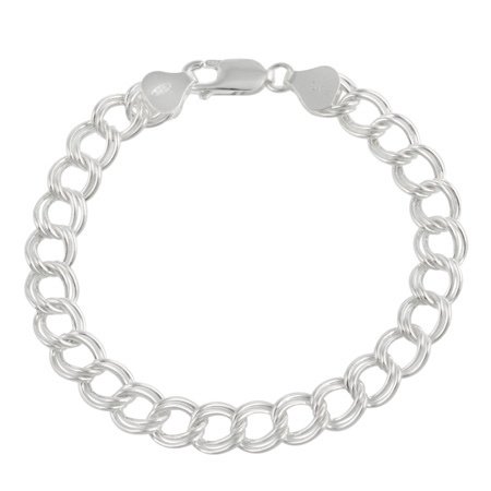 Sterling Silver Double Link Charm Bracelet 1169-8