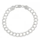 Sterling Silver Double Link Charm Bracelet 1169-8