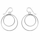Sterling Silver Double Open Circle Earrings E4544