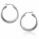 Sterling Silver Double Twisted Hoop Earrings H2936