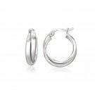 Sterling Silver Dual Round Entwined Hoop Earrings D33642401