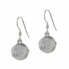 Sterling Silver Etched Vintage Design Circle Locket Earrings E9022
