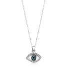 Sterling Silver Evil Eye Pendant with Cubic Zirconias