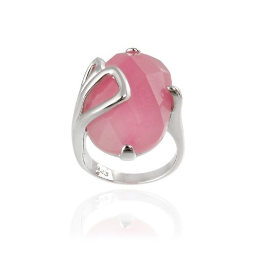 Sterling Silver Faceted Pink Jade Wrap Ring Size 7 R11514PJD-7