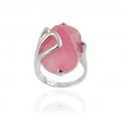 Sterling Silver Faceted Pink Jade Wrap Ring Size 7 R11514PJD-7