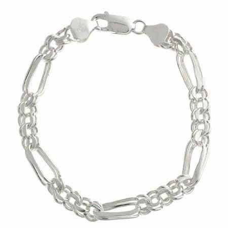Sterling Silver Figaro Link Bracelet B7184