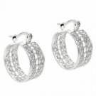 Sterling Silver Filigree 23mm Hoop Earrings E9072