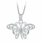 Sterling Silver Filigree Butterfly Pendant P9066