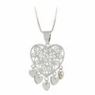 Sterling Silver Filigree Chandelier Heart Pendant P9007