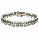 Sterling Silver Filigree CZ Vintage-Style Bracelet 1013