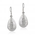Sterling Silver Filigree Puffed Teardrop Dangle Earrings E9755