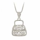 Sterling Silver Filigree Purse Hand Bag Pendant P9011