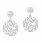 Sterling Silver Filigree Round Circle Earrings E9003
