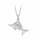 Sterling Silver Filigree Sword Fish Pendant P9004