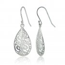Sterling Silver Filigree Teardrop Earrings E15149