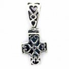 Sterling Silver Filigree Turquoise Cross Pendant 1361