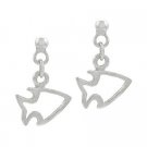 Sterling Silver Fish Silhouette Small Dangle Earrings E9123