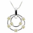 Sterling Silver Floating Champagne CZ Double Circle Pendant P2667CHZ
