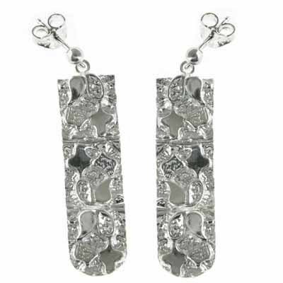 Sterling Silver Flower Design Dangle Earrings E4383