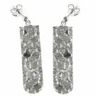 Sterling Silver Flower Design Dangle Earrings E4383
