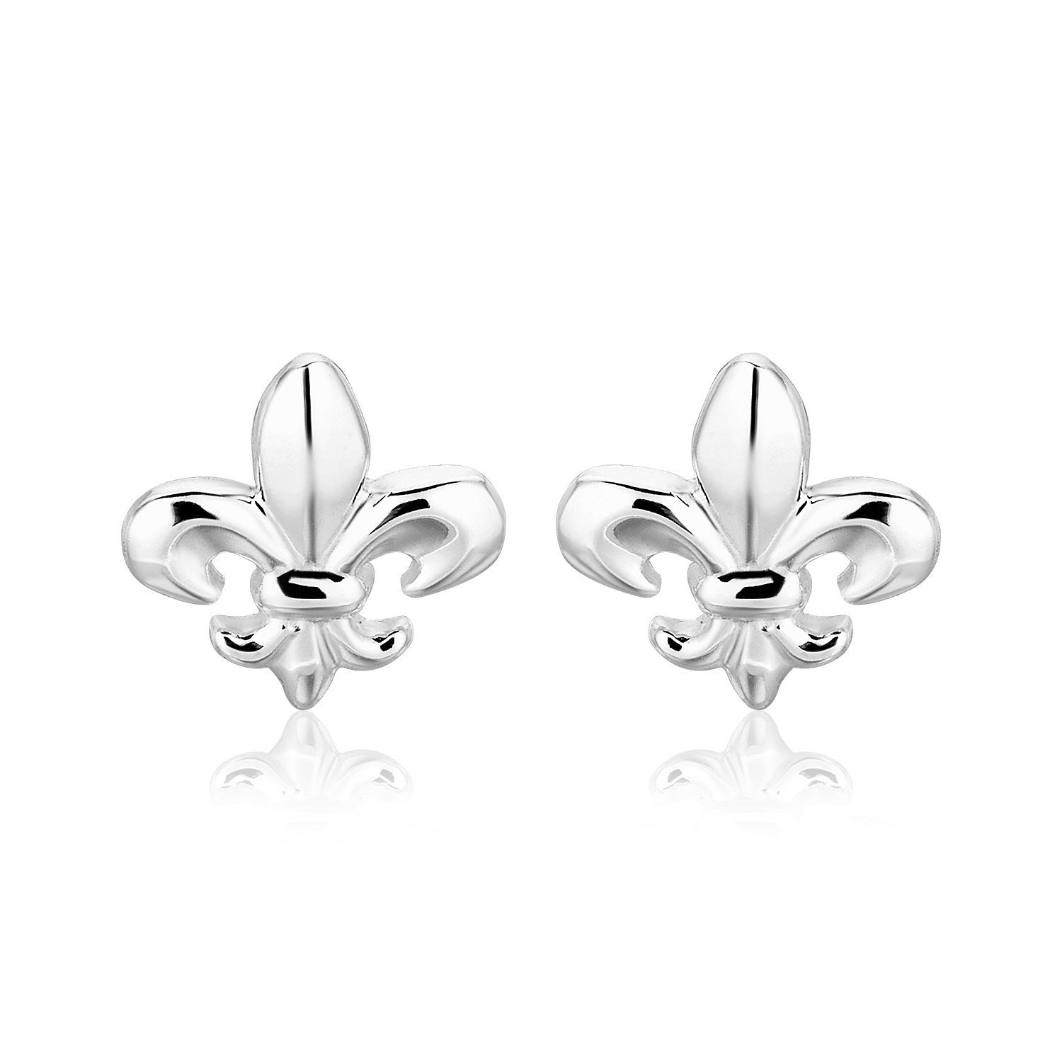 Sterling Silver Fluer De Lis Earrings Sterling Silver