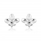Sterling Silver Fluer De Lis Earrings Sterling Silver