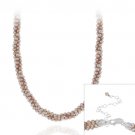 Sterling Silver Freshwater Cultered Lavender Pearl Three Row Twisted Necklace N11226M43