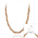 Sterling Silver Freshwater Cultered Peach Pearl Three Row Twisted Necklace N11226FPCH