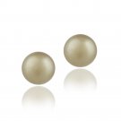 Sterling Silver Freshwater Cultured 6-6.5mm Golden Green Pearl Stud Earrings E11844M3