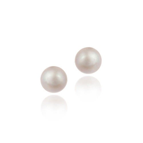 Sterling Silver Freshwater Cultured 6-6.5mm Pink Pearl Stud Earrings E11844FPPL