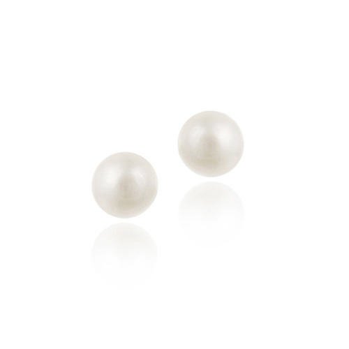 Sterling Silver Freshwater Cultured 6-6.5mm White Pearl Stud Earrings E11844FPL