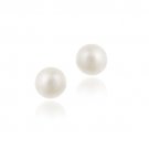 Sterling Silver Freshwater Cultured 7-7.5mm White Pearl Stud Earrings E11845FPL