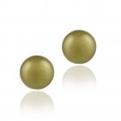 Sterling Silver Freshwater Cultured 8-8.5mm Golden Green Pearl Stud Earrings E11846M3