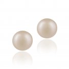 Sterling Silver Freshwater Cultured 8-8.5mm Peach Pearl Stud Earrings E11846FPCH