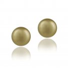 Sterling Silver Freshwater Cultured 9-9.5mm Golden Green Pearl Stud Earrings E11847M3