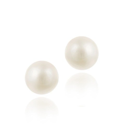 Sterling Silver Freshwater Cultured 9-9.5mm White Pearl Stud Earrings E11847FPL