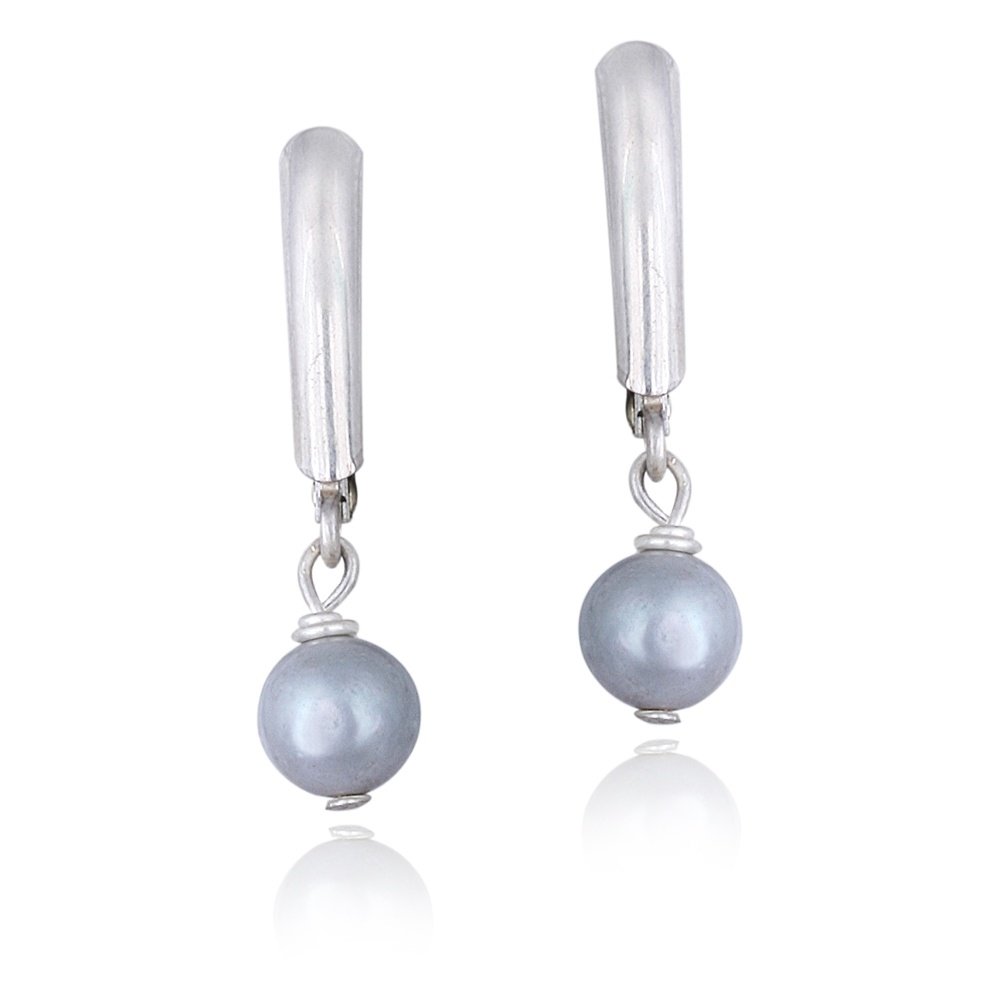 Sterling Silver Freshwater Cultured Gray Pearl LeverBack Earrings E8467FGPL