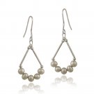 Sterling Silver Freshwater Cultured Gray Pearl Triangle Dangle Earrings E12013FGPL