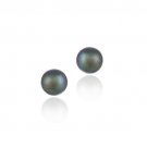Sterling Silver Freshwater Cultured Peacock Button Pearl 5.5-6mm Stud Earrings E10451FPCK