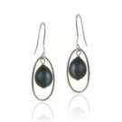 Sterling Silver Freshwater Cultured Peacock Pearl Dangle Earrings E11849FPCK