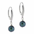 Sterling Silver Freshwater Cultured Peacock Pearl Leverback Earrings E8467FPCK