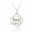 Sterling Silver Freshwater Cultured Pearl Flower Necklace P13264FPL