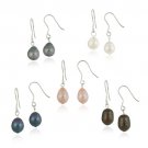Sterling Silver Freshwater Cultured Pearl White, Peacock, Pink, Gray, Chocolate Earring Set S11235
