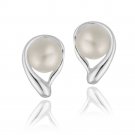 Sterling Silver Freshwater Cultured Peart Teardrop Stud Earrings E12459PL