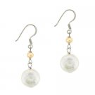 Sterling Silver Freshwater Cultured Pink & White Coin Pearl Dangle Earrings E9481M14