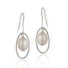 Sterling Silver Freshwater Cultured Pink Pearl Dangle Earrings E11849FPPL