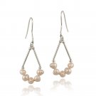 Sterling Silver Freshwater Cultured Pink Pearl Triangle Dangle Earrings E12013FPPL