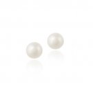 Sterling Silver Freshwater Cultured White Button Pearl 5.5-6mm Stud Earrings E10451FPL